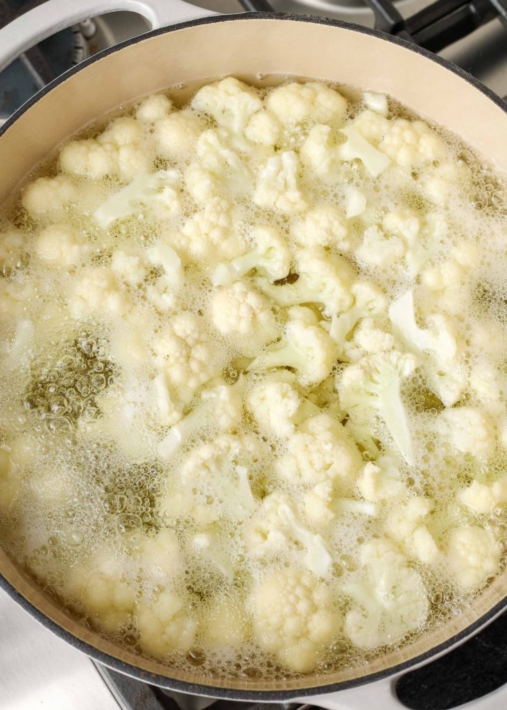 cauliflower boiling on stove