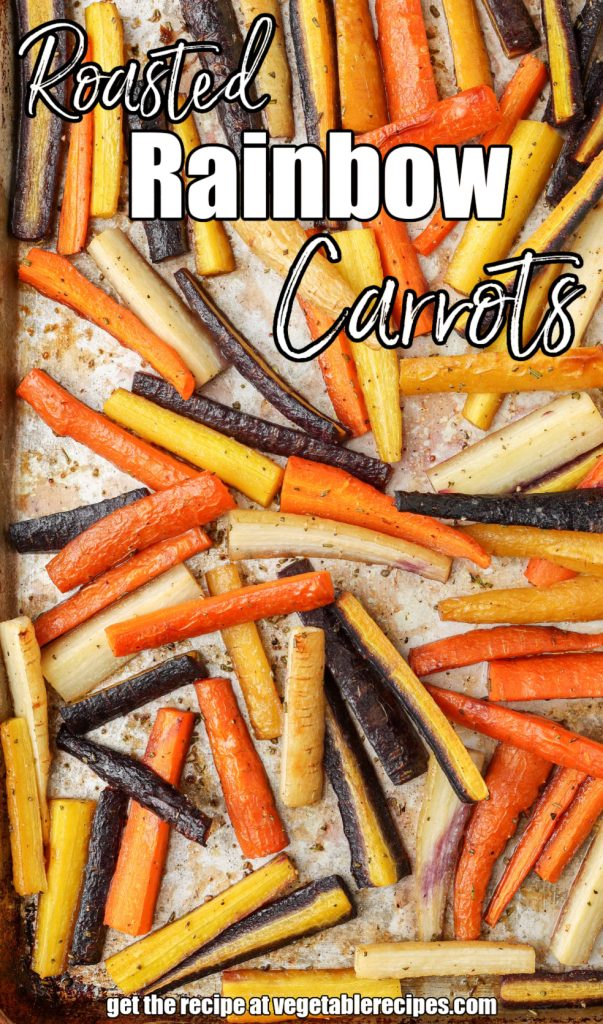 Roasted Rainbow Carrots on sheet pan