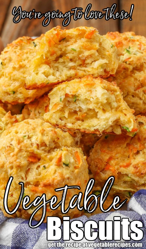 stacked veggie biscuits in basket
