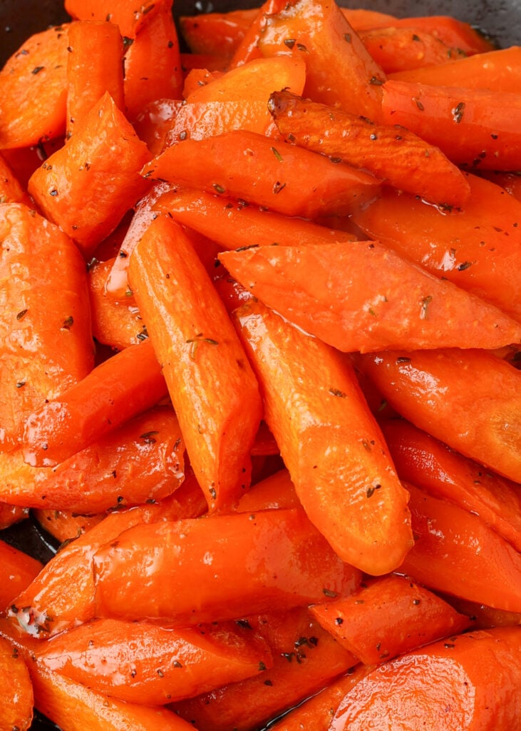 close up of roasted carrots