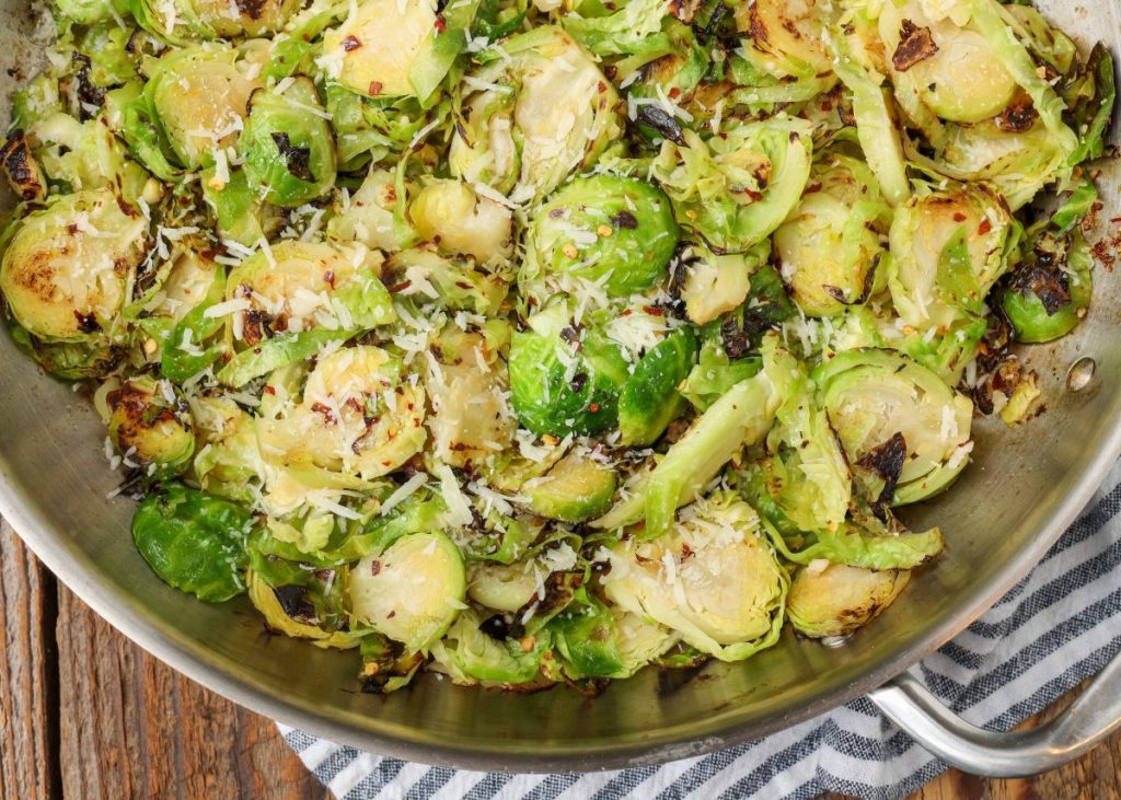 Sauteed Brussels with lemon and garlic
