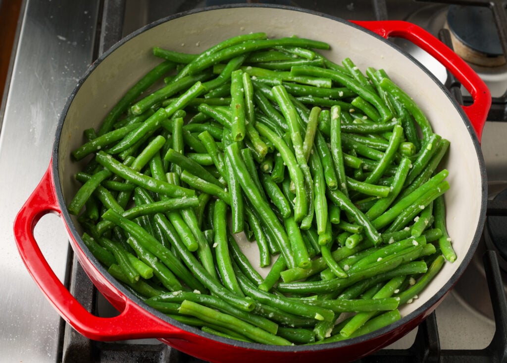 green beans tossed in butter and garlic