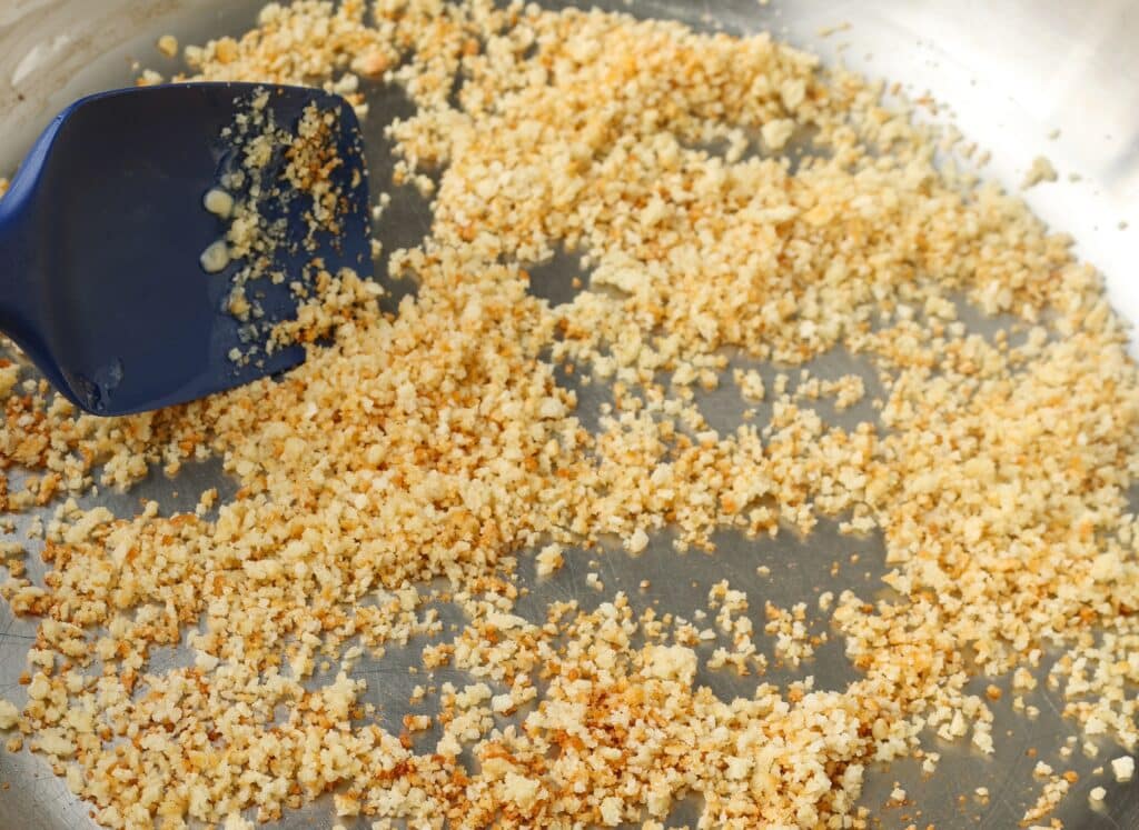 toasted breadcrumbs in skillet