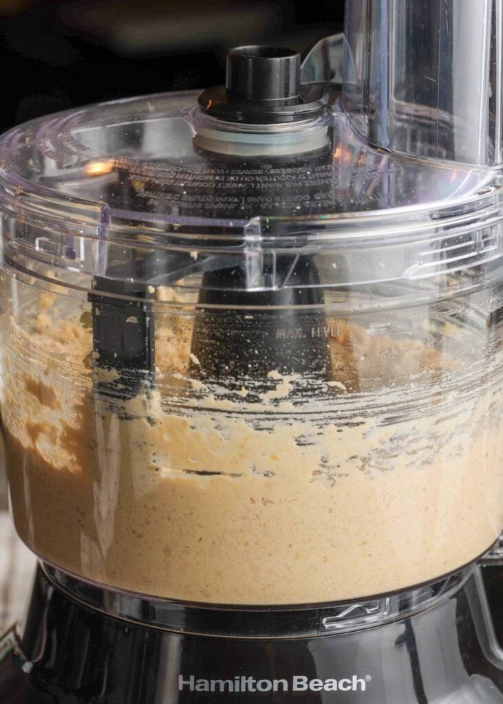 hummus in food processor